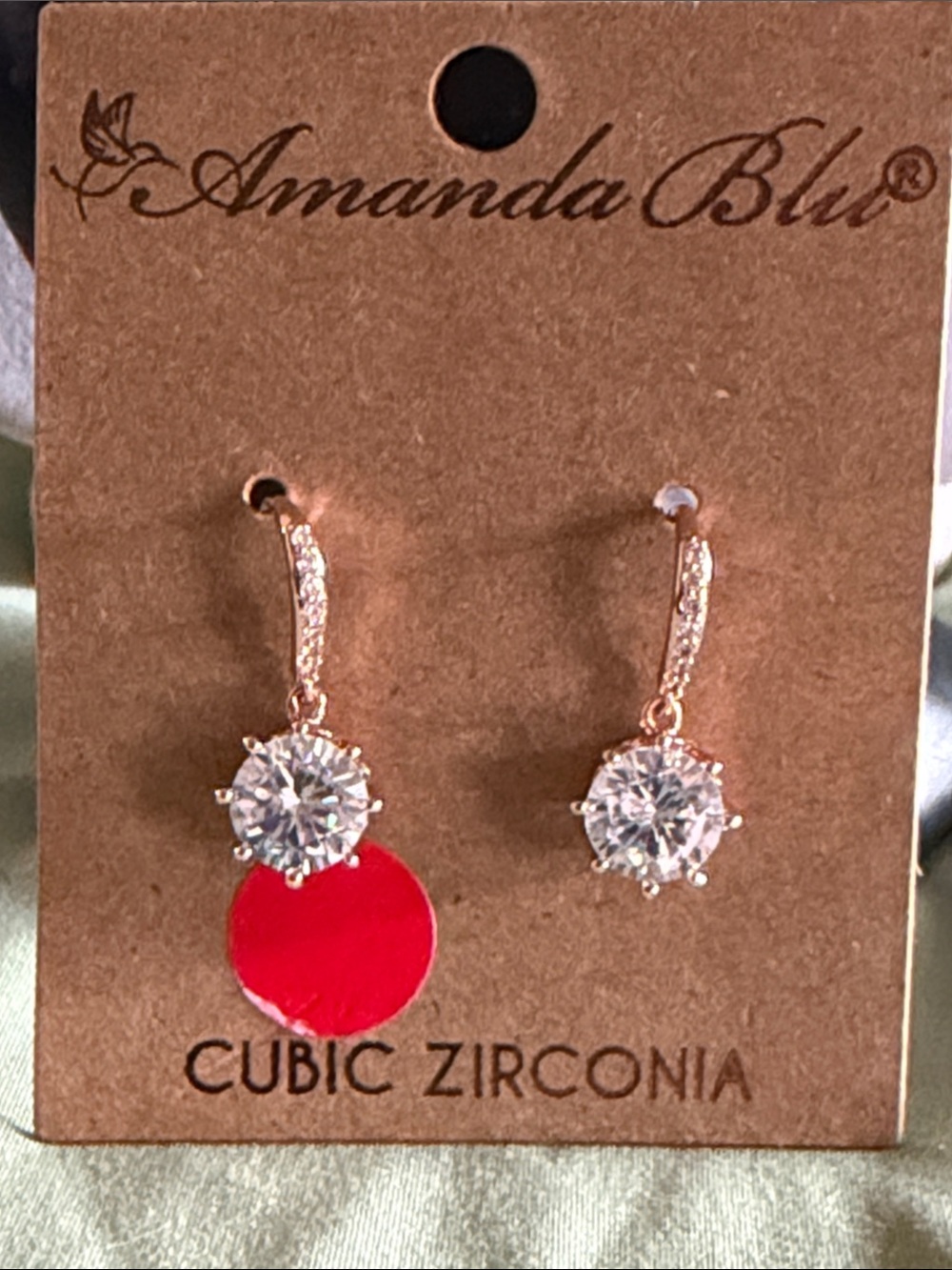 Rose Gold Drop Earrings with Clear Stones